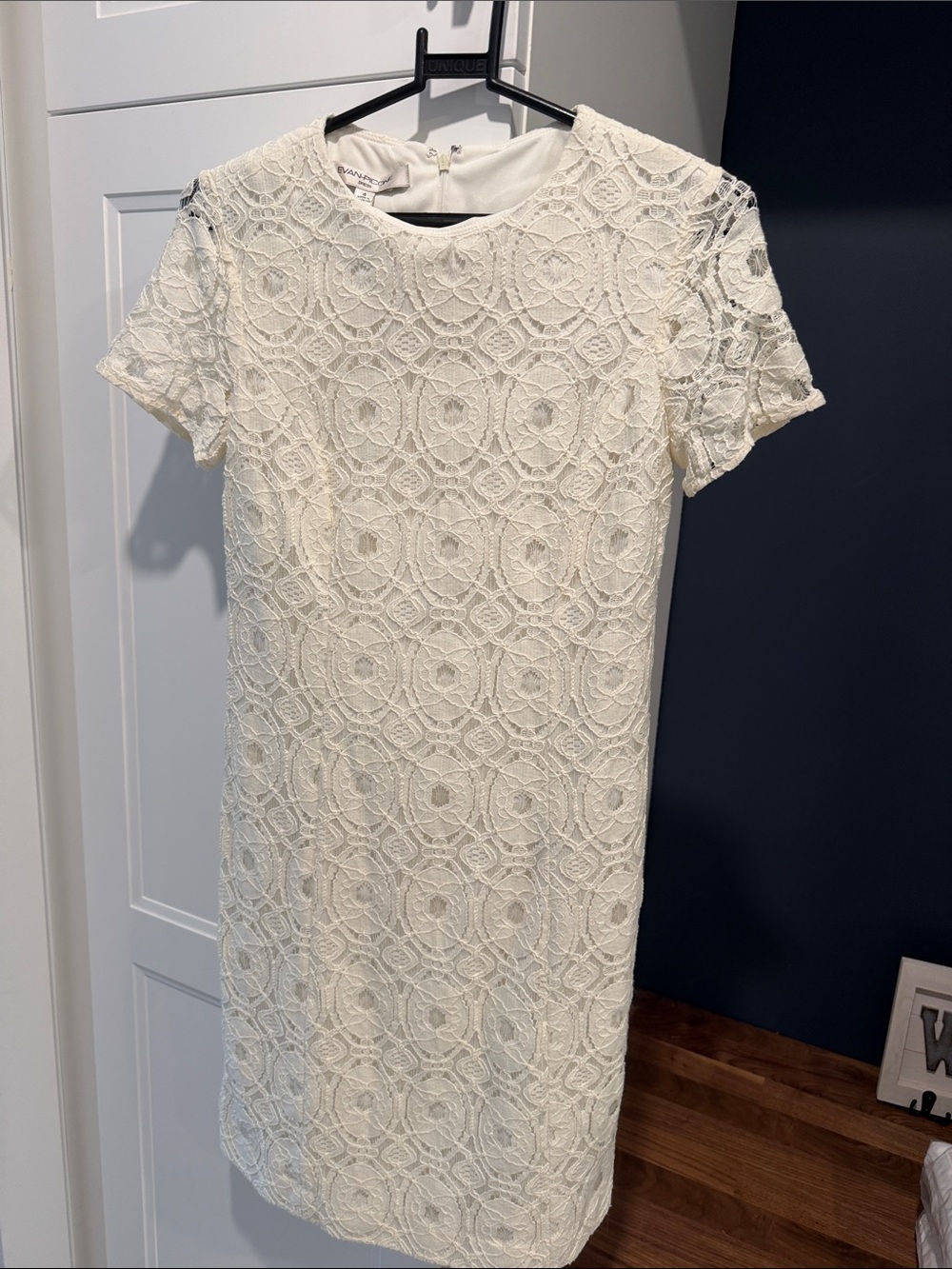 Evan Picone Cream Lace Shift Dress